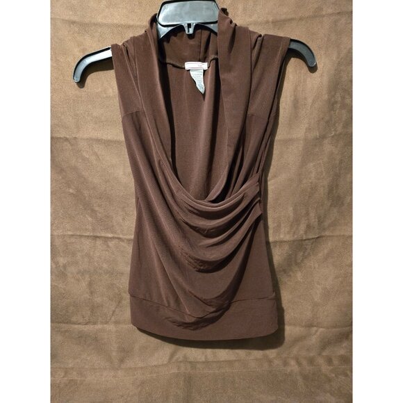 Vol 1 Brown plunge top. Large - Picture 1 of 3